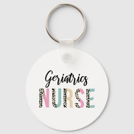 Porte-clés Geriatrics Nurse mignon Leopard Design - Drôle cad (Recto)