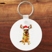 Porte-clés German Shepherd Christmas Tree Lights Pajama Dog L (Recto)
