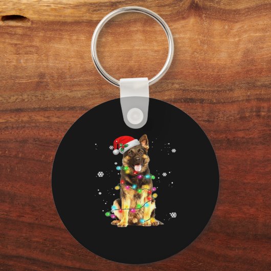 Porte-clés German Shepherd Dog Tree Christmas Sweater Xmas Do (Recto)