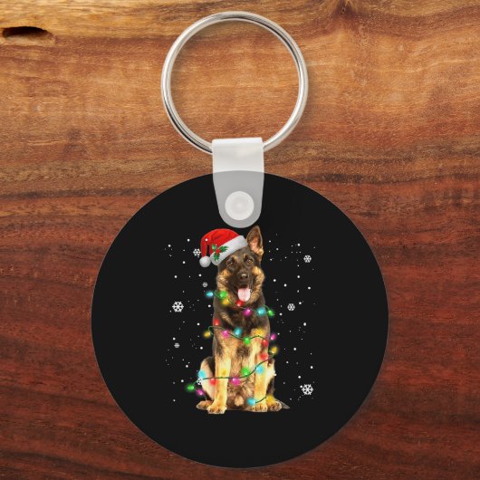Porte-clés German Shepherd Dog Tree Christmas Sweater Xmas Do (Recto)