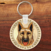 Porte-clés German Shepherd nom personnalisé (Recto)