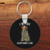 Porte-clés German Wirehaired Inter I'm Fine Everything Is Fin (Recto)