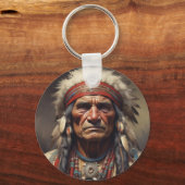 Porte-clés Geronimo Portrait du chef guerrier indien (Recto)