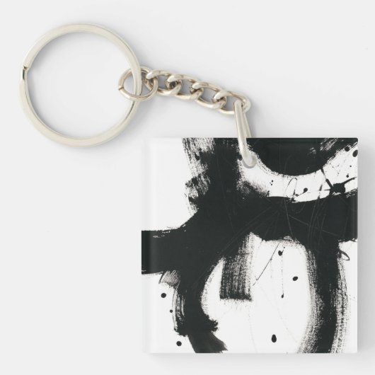Porte-clés Gesture en Onyx - Trucs de peinture noir (Devant)