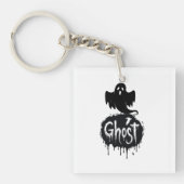 Porte-clés Ghost – Dark Horror Dripping Text Art (Devant)