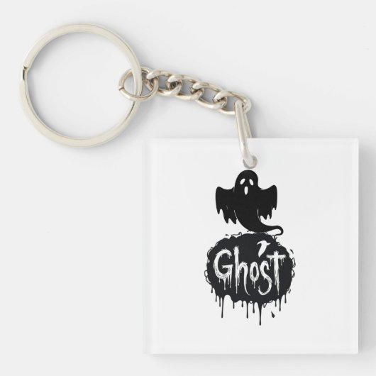 Porte-clés Ghost – Dark Horror Dripping Text Art (Devant)