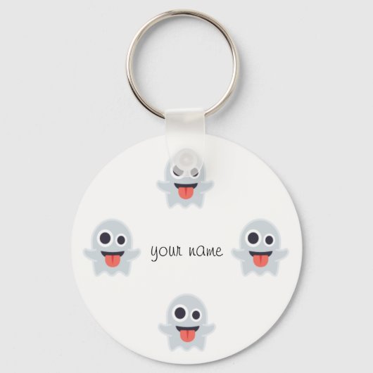 Porte-clés Ghost Emoji et '' Votre nom ici " (Recto)