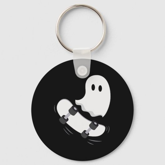 Porte-clés Ghost Skateboard Lazy Halloween Costume amusant Sk (Recto)