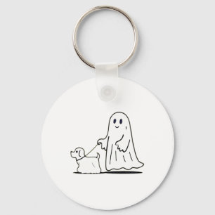 Porte-clés Ghost Walking Chien Ghostile Drôle Halloween Chien