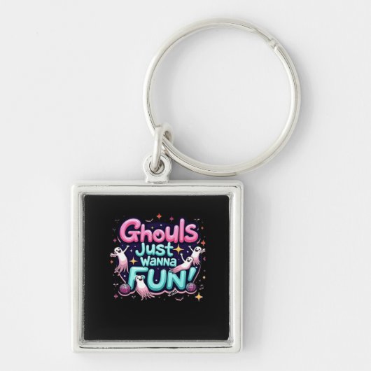 Porte-clés Ghouls veut juste s'amuser Halloween Disco Party I (Devant)