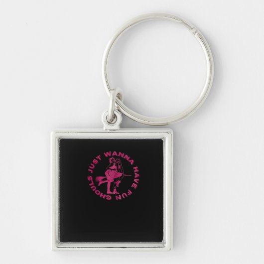 Porte-clés Ghouls veut juste s'amuser - Retro design Éffrayan (Devant)