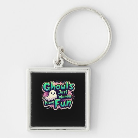 Porte-clés Ghouls veut juste s'amuser - Retro Halloween (Devant)