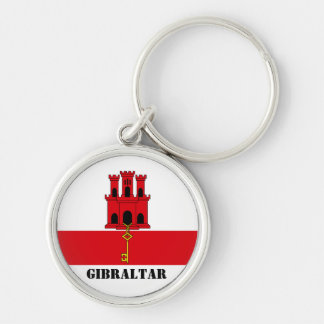 Porte-clés Gibraltar Drapeau avec texte Gibraltar Magnet