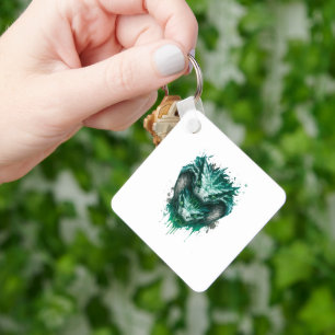 Porte-clés giclée aquarelle serpent vert toxique
