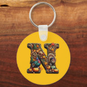 Porte-clés Gift Letter N Thanksgiving style  (Recto)