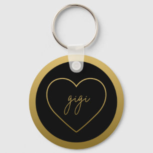 Porte-clés Gigi Elegant Golden Gradient Heart Grandma Gift