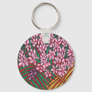 Porte-clés Gingembre de cône rose Alpinia Fleurs tropicales F