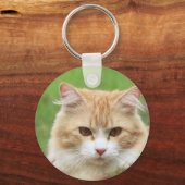 Porte-clés Gingembre et chat blanc, tellement mignon ! (Recto)