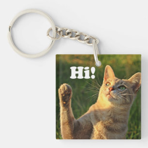 Porte-clés Ginger Cat Dit Bonjour !