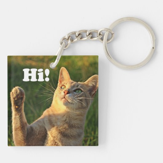 Porte-clés Ginger Cat Dit Bonjour ! (Dos)