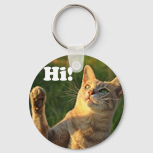 Porte-clés Ginger Cat Dit Bonjour !