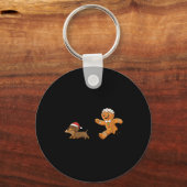 Porte-clés Gingerbread Cookie Chasing Dachshund Christmas Dog (Recto)