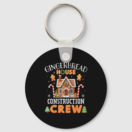 Porte-clés Gingerbread House Construction Crew Kids Men Women (Recto)