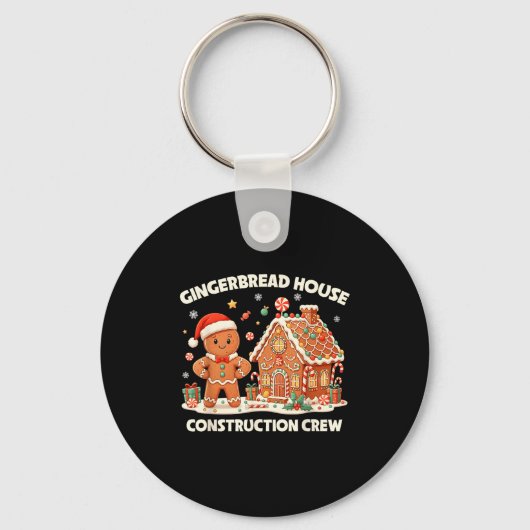 Porte-clés Gingerbread House Construction Crew Kids Men Women (Recto)