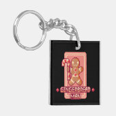 Porte-clés Gingerbread man, Merry Christmas, Pixel Art (Devant gauche)