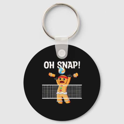 Porte-clés Gingerbread Man Oh Snap Christmas Volleyball Playe (Recto)