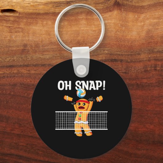 Porte-clés Gingerbread Man Oh Snap Christmas Volleyball Playe (Recto)