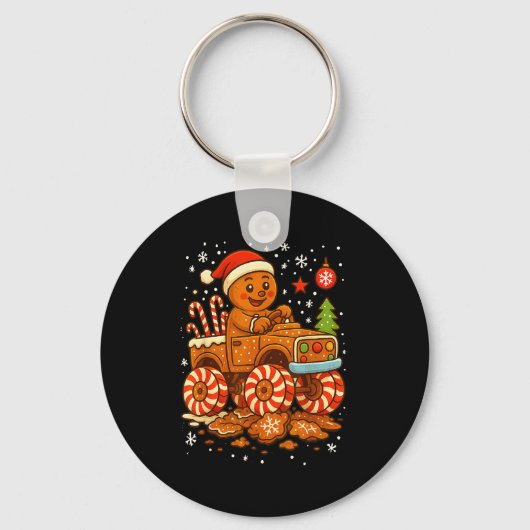 Porte-clés Gingerbread Monster Truck Christmas Snow Cute Xmas (Recto)