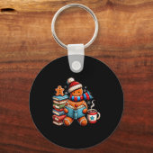 Porte-clés Gingerbread Reading Book Lovers Christmas Bookworm (Recto)
