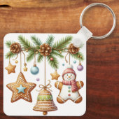 Porte-clés Gingerbread Star, Bell, Snowman (Verso)