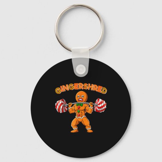 Porte-clés Gingershred Bodybuilder Funny Gingerbread Man Weig (Recto)