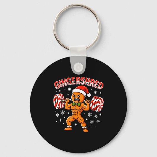 Porte-clés Gingershred Funny Gingerbread Man Gym Bodybuilding (Recto)