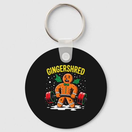Porte-clés Gingershred Funny Gingerbread Man Gym Bodybuilding (Recto)