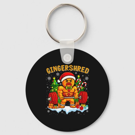 Porte-clés Gingershred Funny Gingerbread Man Gym Bodybuilding (Recto)