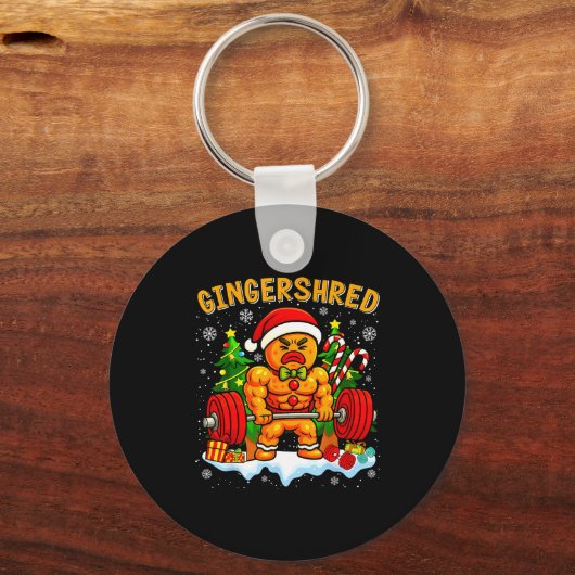 Porte-clés Gingershred Funny Gingerbread Man Gym Bodybuilding (Recto)