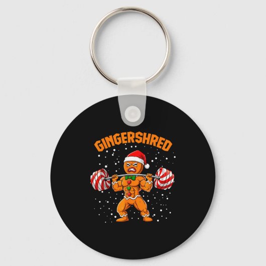 Porte-clés Gingershred Funny Gingerbread Man Gym Bodybuilding (Recto)