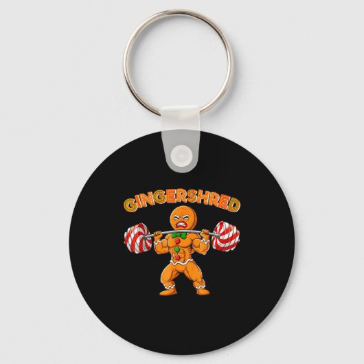 Porte-clés Gingershred Funny Men Gym Bodybuilding Gingerbread (Recto)