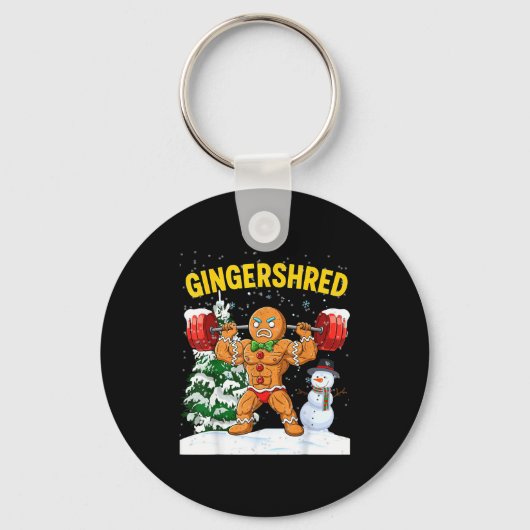 Porte-clés Gingershred Gingerbread Man Bodybuilding Christmas (Recto)