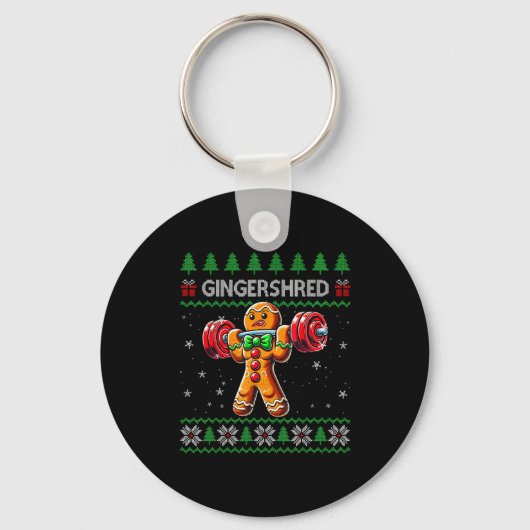 Porte-clés Gingershred Gym Christmas Ugly Sweater Gingerbread (Recto)