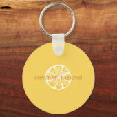 Porte-clés Gingham Citron Fraîchement Diplômé (Verso)