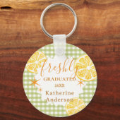 Porte-clés Gingham Citron Fraîchement Diplômé (Recto)