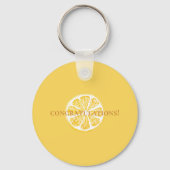 Porte-clés Gingham Citron Fraîchement Diplômé (Verso)