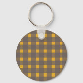 Porte-clés Gingham Gris Jaune Rustique (Verso)