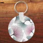 Porte-clés Gingko biloba dessiné à la main. (Recto)