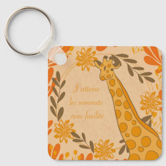 Porte-clés girafe,animal totem,chakra,affirmation positive