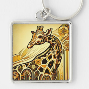 Porte-clés Girafe Art Déco